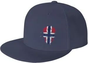 Creative Norway Patriot Skull National Flag Snapback Hats for Men Women Baseball Cap Flat Bill Brim Hat