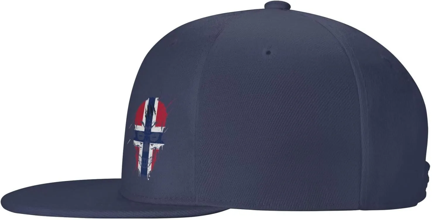 Creative Norway Patriot Skull National Flag Snapback Hats for Men Women Baseball Cap Flat Bill Brim Hat