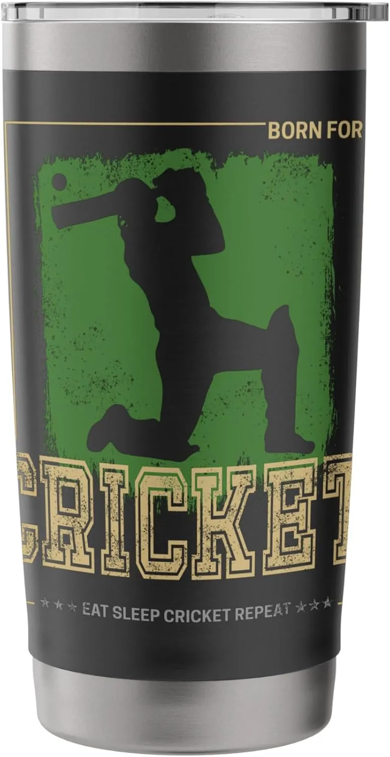 Cricket Batsman Vintage Pitcher Player Trainer and Coach Stainless Steel Insulated Tumbler
