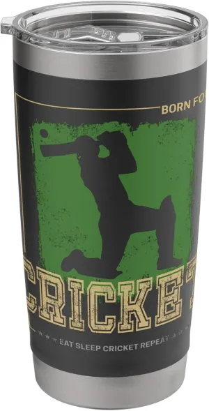 Cricket Batsman Vintage Pitcher Player Trainer and Coach Stainless Steel Insulated Tumbler