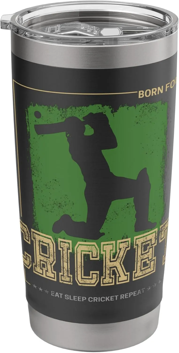 Cricket Batsman Vintage Pitcher Player Trainer and Coach Stainless Steel Insulated Tumbler