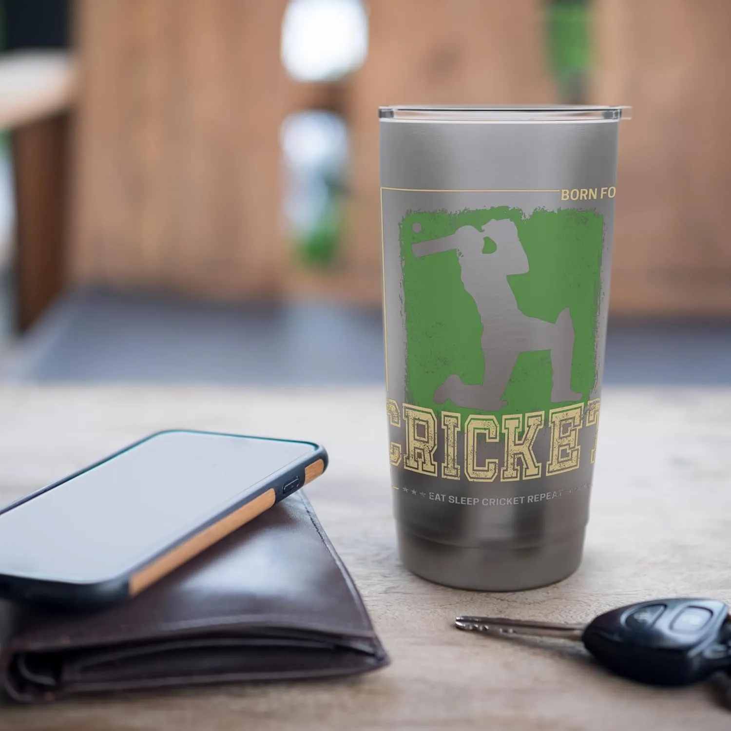 Cricket Batsman Vintage Pitcher Player Trainer and Coach Stainless Steel Insulated Tumbler