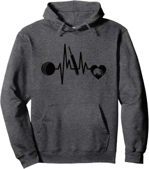 Cricket Heart Cricket Fan Cricket Player Cricket Trainer Pullover Hoodie