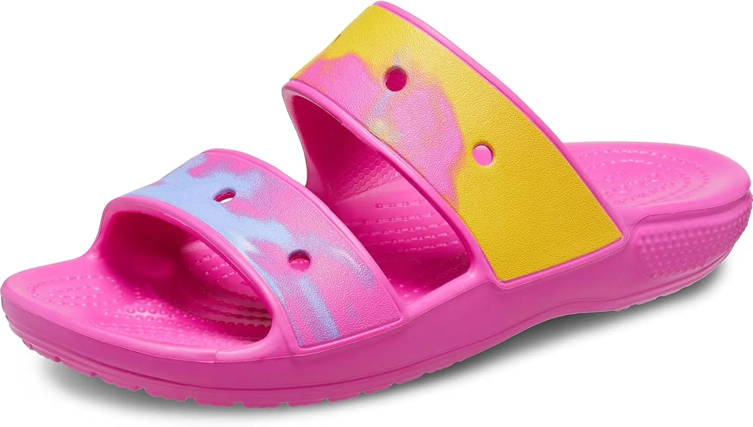 Crocs Unisex Classic Tie Dye Two-Strap Sandals Slide