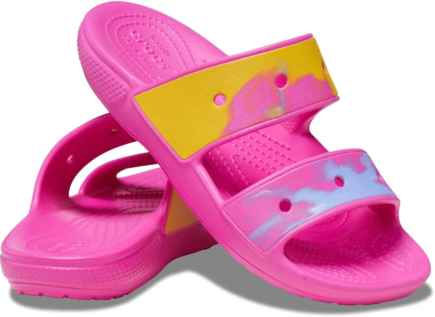 Crocs Unisex Classic Tie Dye Two-Strap Sandals Slide