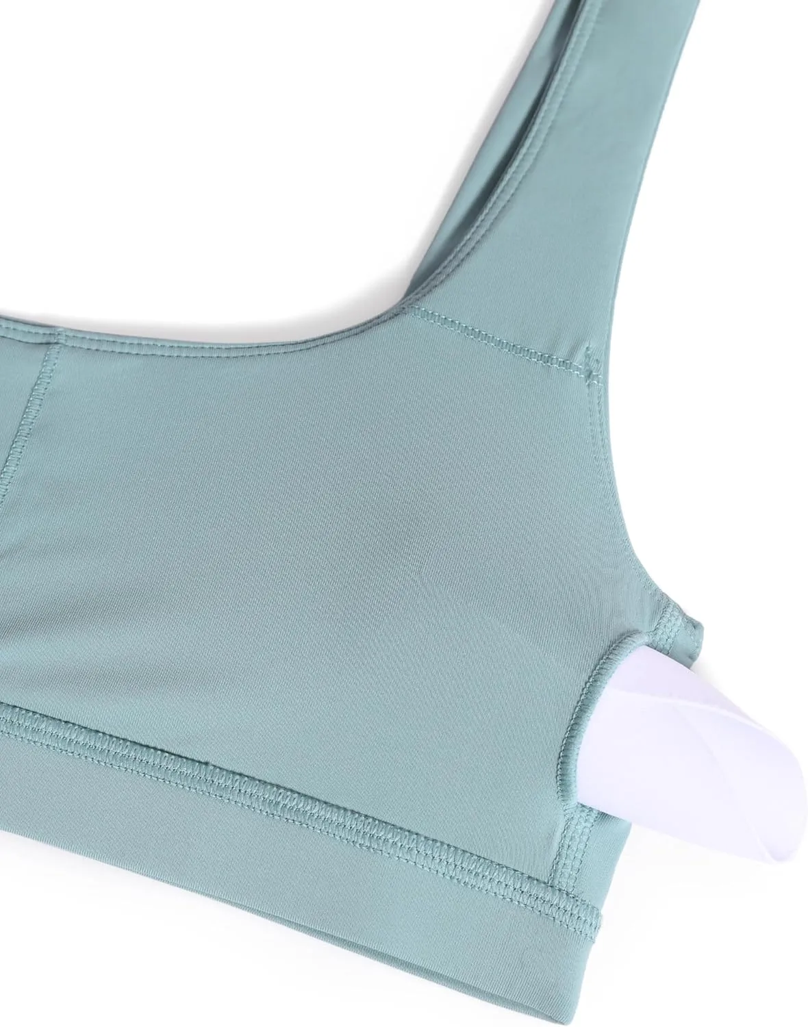 CRZ YOGA Womens Scoop Neck Bikini Tops Wide Straps U Back Bathing Suit Swimsuit Push Up Padded Sports Bra