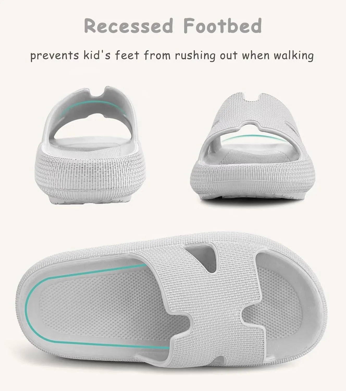 Cubufly Kids Cloud Slides Boys Girls Pillow Slippers Shower Slip on Slide Sandals