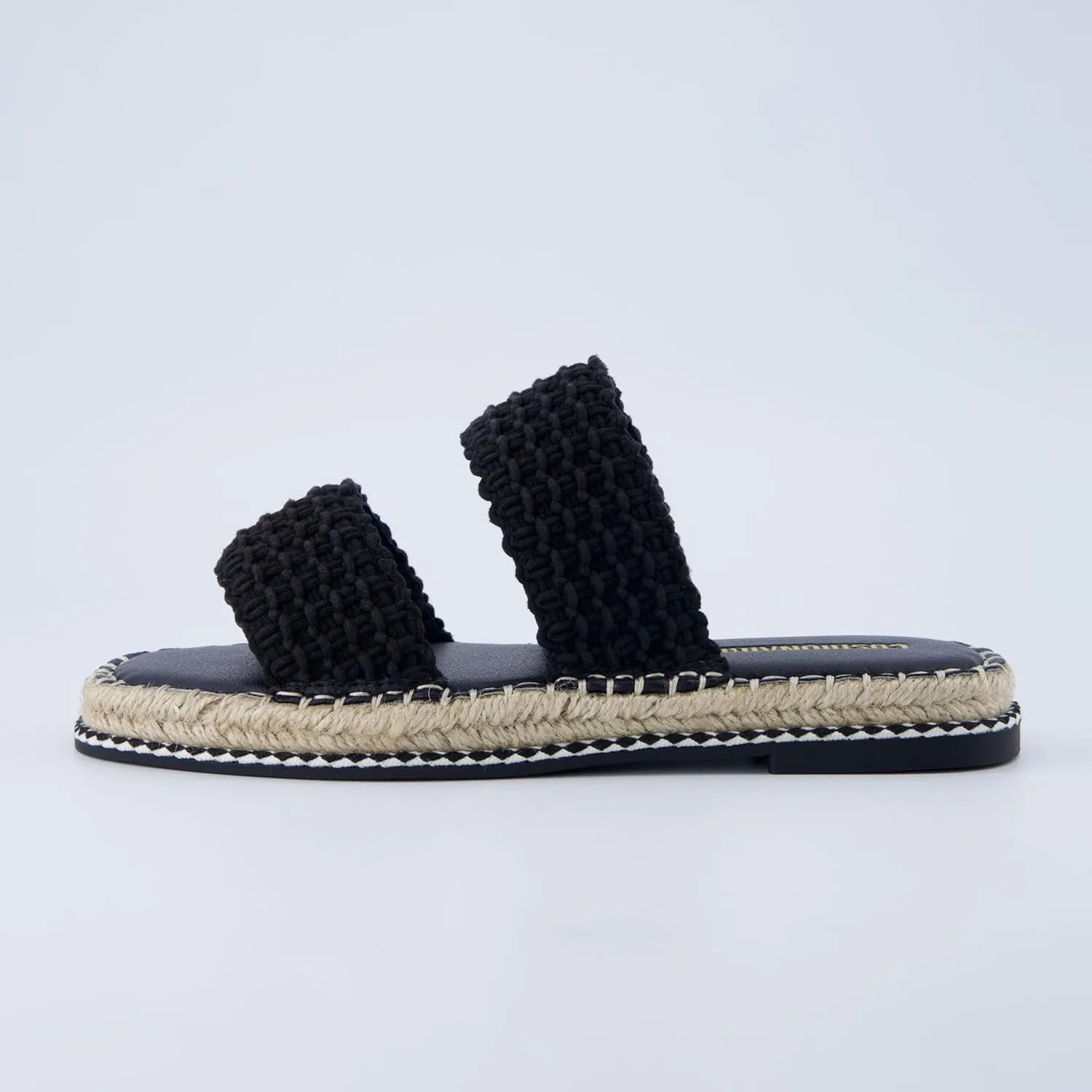 CUSHIONAIRE Bhendi Women’s Espadrille Slide Sandal – Faux Leather Double Strap with Jute-Wrapped Sole & Cushioned Footbed