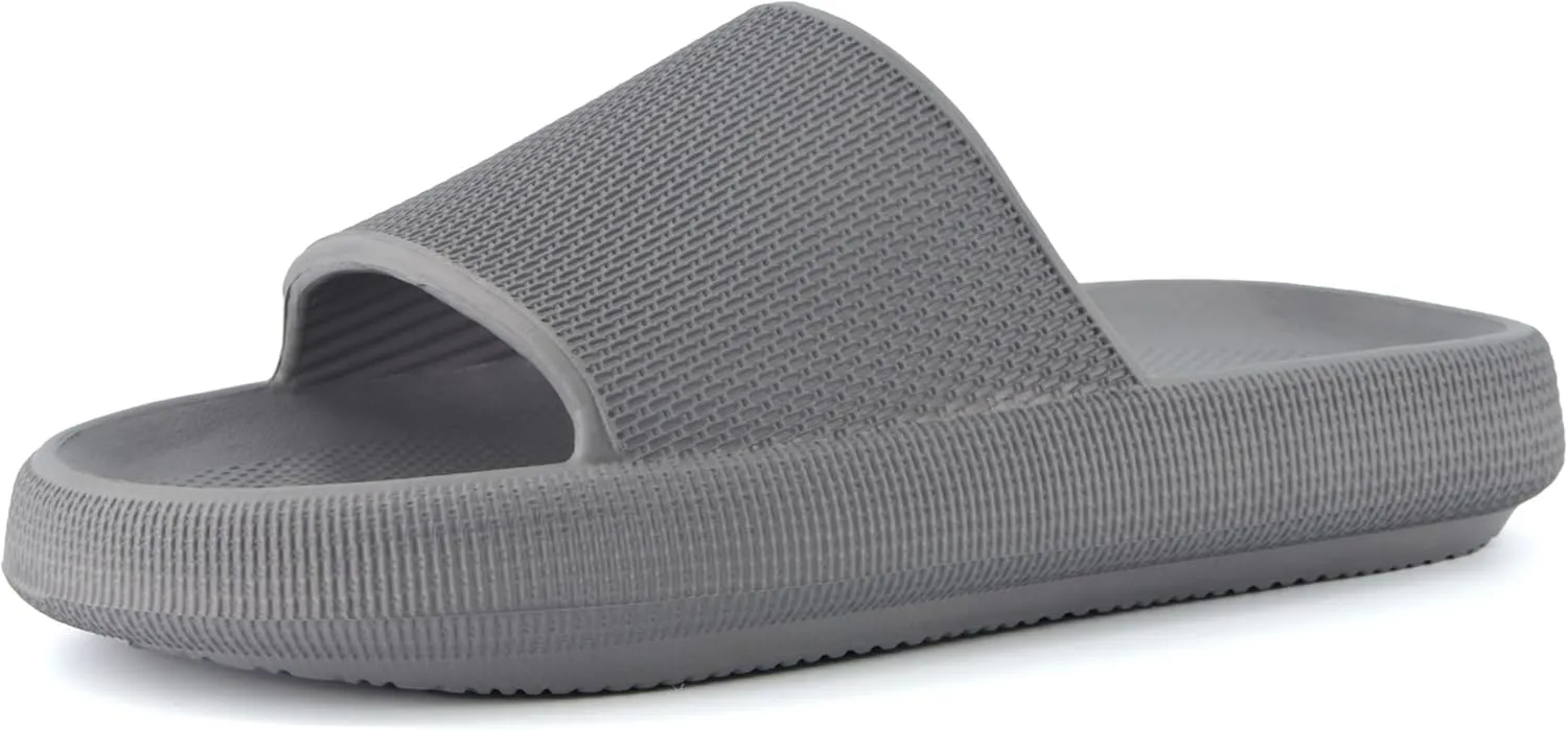 CUSHIONAIRE Men's Feather cloud recovery pool slide with  Comfort