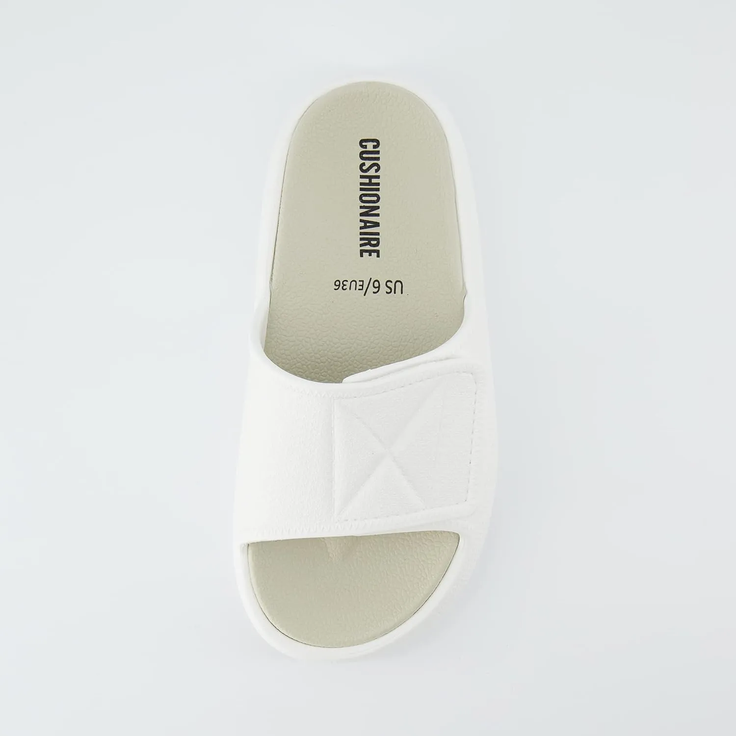 CUSHIONAIRE Women's Biggie recovery slide sandal with  Comfort and adjustable strap