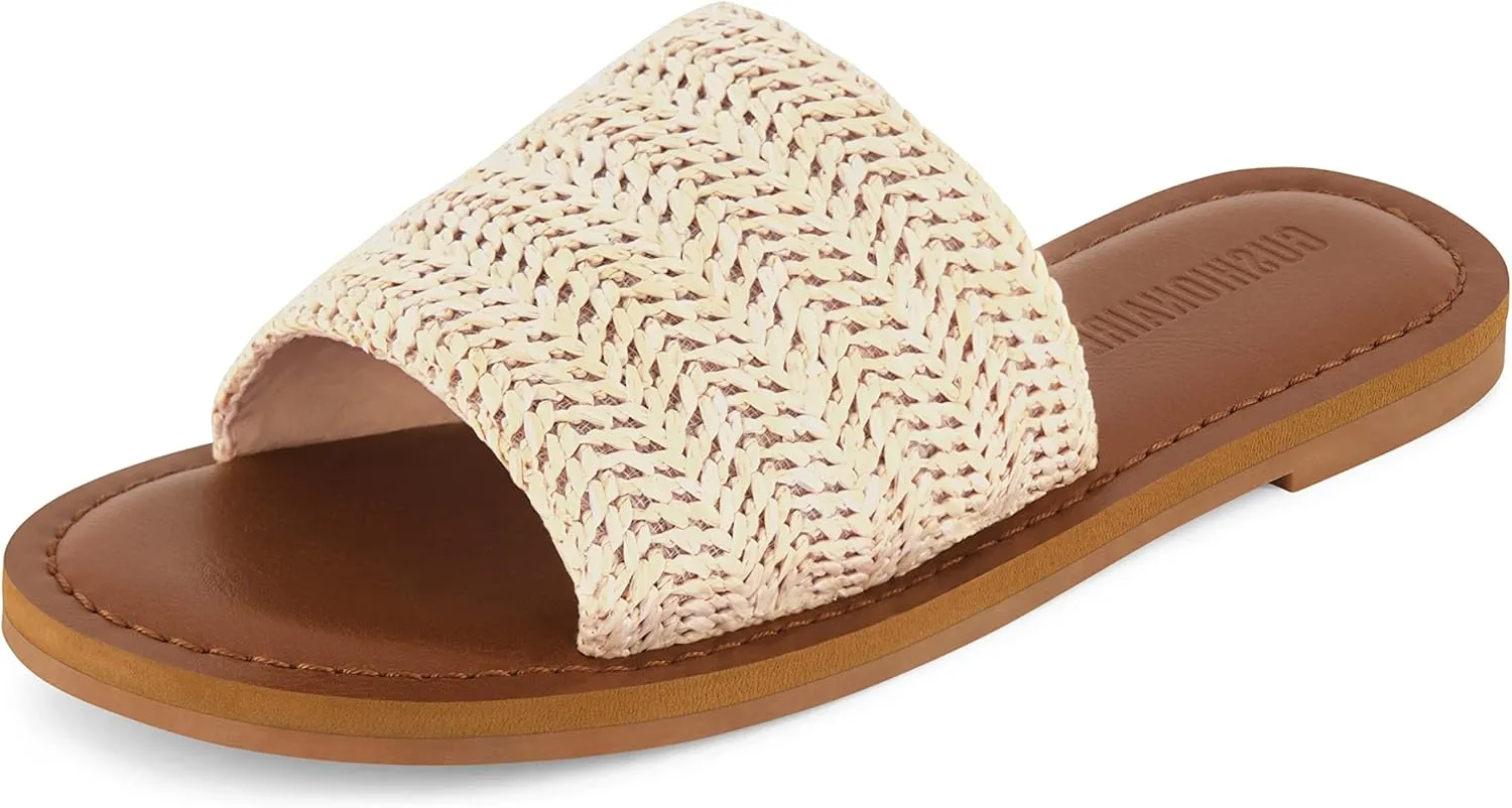 CUSHIONAIRE Women's Carly slide Sandal with Memory Foam