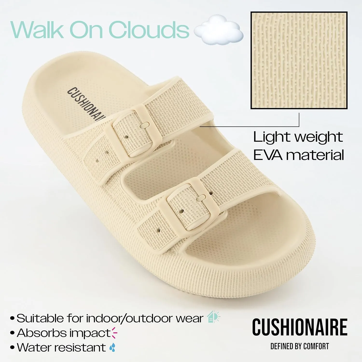 CUSHIONAIRE Women's Fame recovery cloud slide with  Comfort