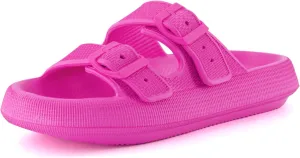 CUSHIONAIRE Women's Fame recovery cloud slide with  Comfort