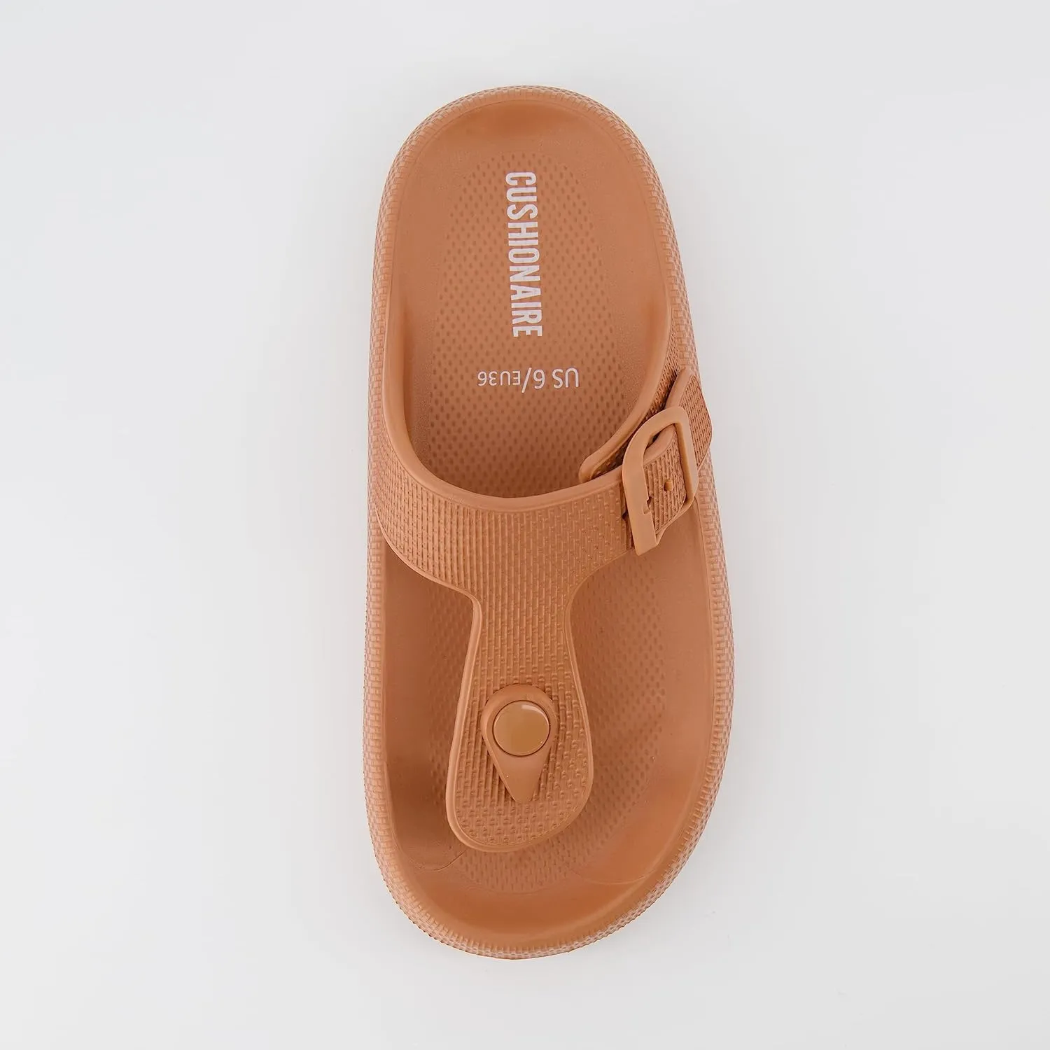 CUSHIONAIRE Women's Flo thong recovery cloud pool slide sandal with  Comfort
