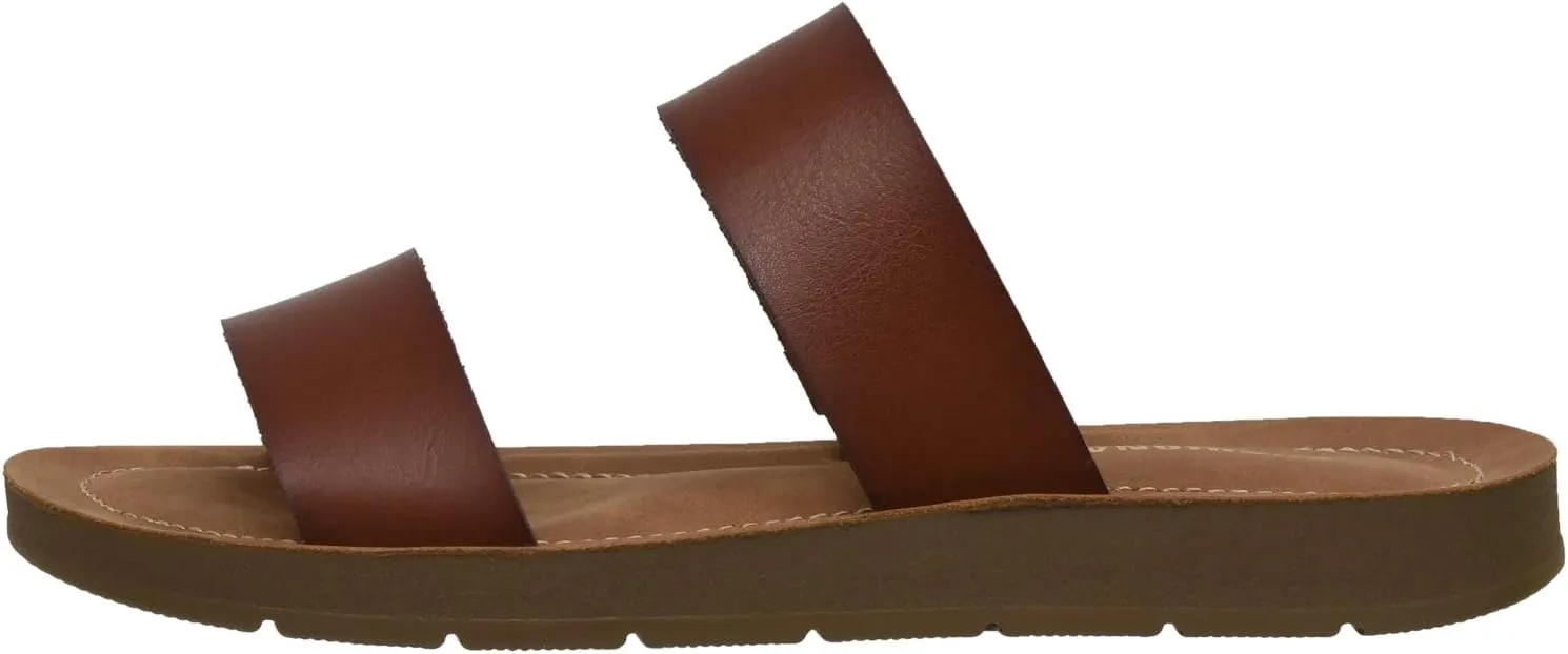 CUSHIONAIRE Women's Imelda 2 band slide sandal  Memory Foam