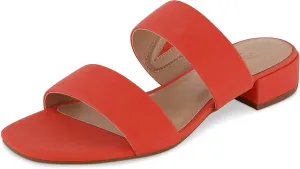 CUSHIONAIRE Women's Nolita two band low block heel slide sandal  Memory Foam and Wide Widths Available