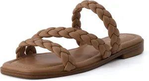 CUSHIONAIRE Women's Venice braided slide sandal  Memory Foam, Wide Widths Available