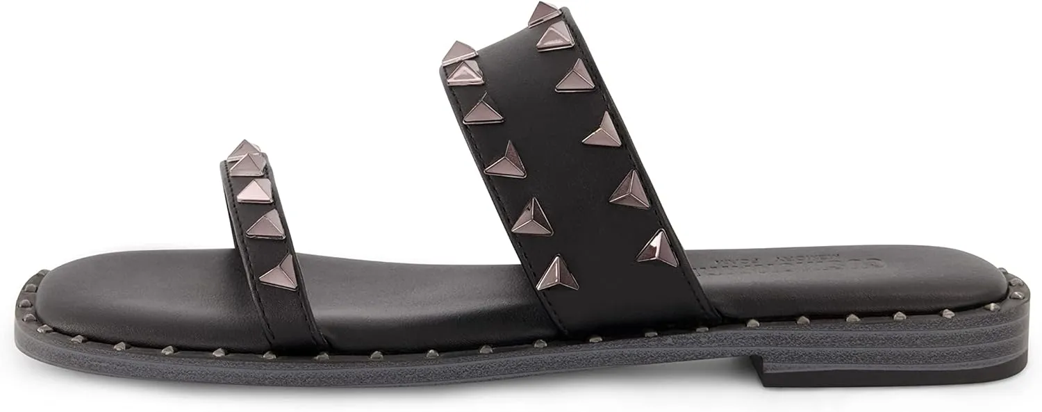 CUSHIONAIRE Women's Visby stud slide sandal  Memory Foam, Wide Widths Available