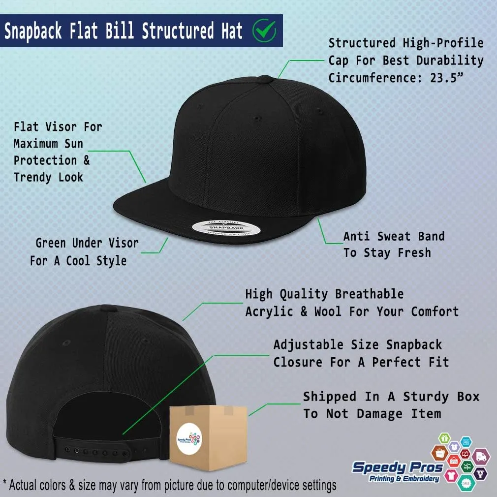 Custom Snapback Hats for Men & Women Red Rose Embroidery Flat Bill Baseball Cap