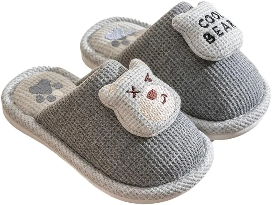 Cute Toddler Slippers Cartoon Animals Design House Shoes for Girls Boys Winter Warm Anti-slip Shoes 2024