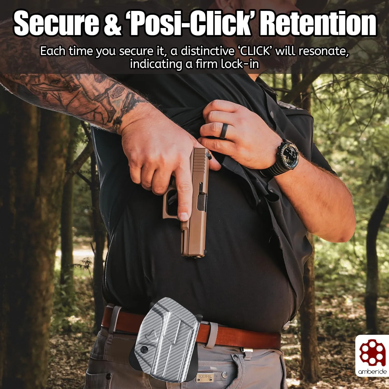 CZ P10C Holster IWB & OWB KYDEX Holster Fit: CZ P-10 C Pistol – Inside Waistband Concealed Carry – Adjustable Cant & 'Posi-Click' Retention – No Wear - No Jitter - Made in USA
