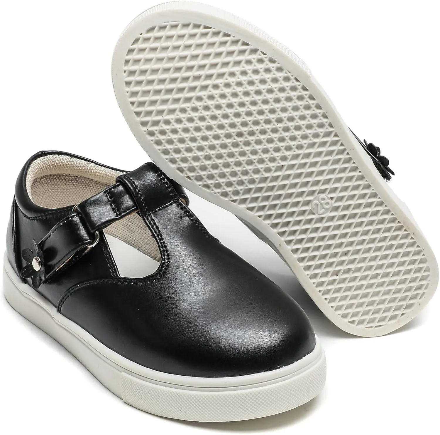 DADAWEN Girls Cute Mary Jane Flats School Uniform Shoes Comfort Sneakers (Toddler/Little Kid/Big Kid)