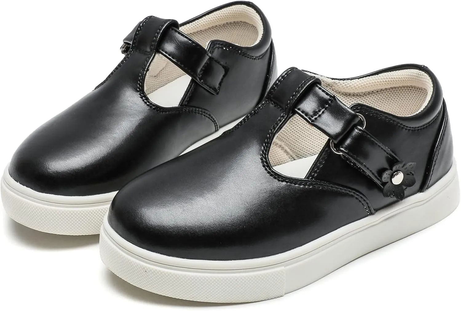 DADAWEN Girls Cute Mary Jane Flats School Uniform Shoes Comfort Sneakers (Toddler/Little Kid/Big Kid)