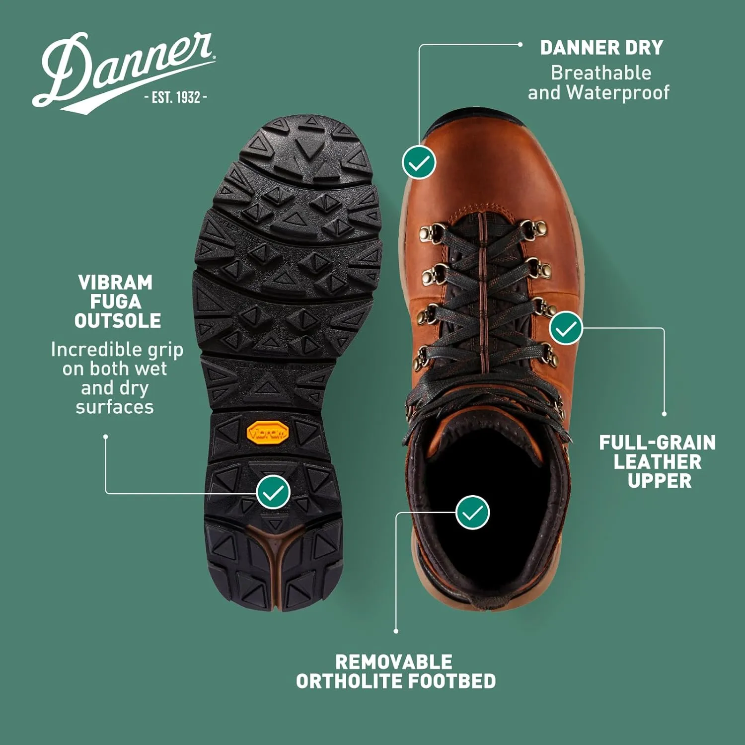 Danner Mountain 600 Waterproof Hiking Boots for Men - Lightweight, Durable Upper, Breathable Lining, Triple-Density Footbed & Vibram Traction Outsole