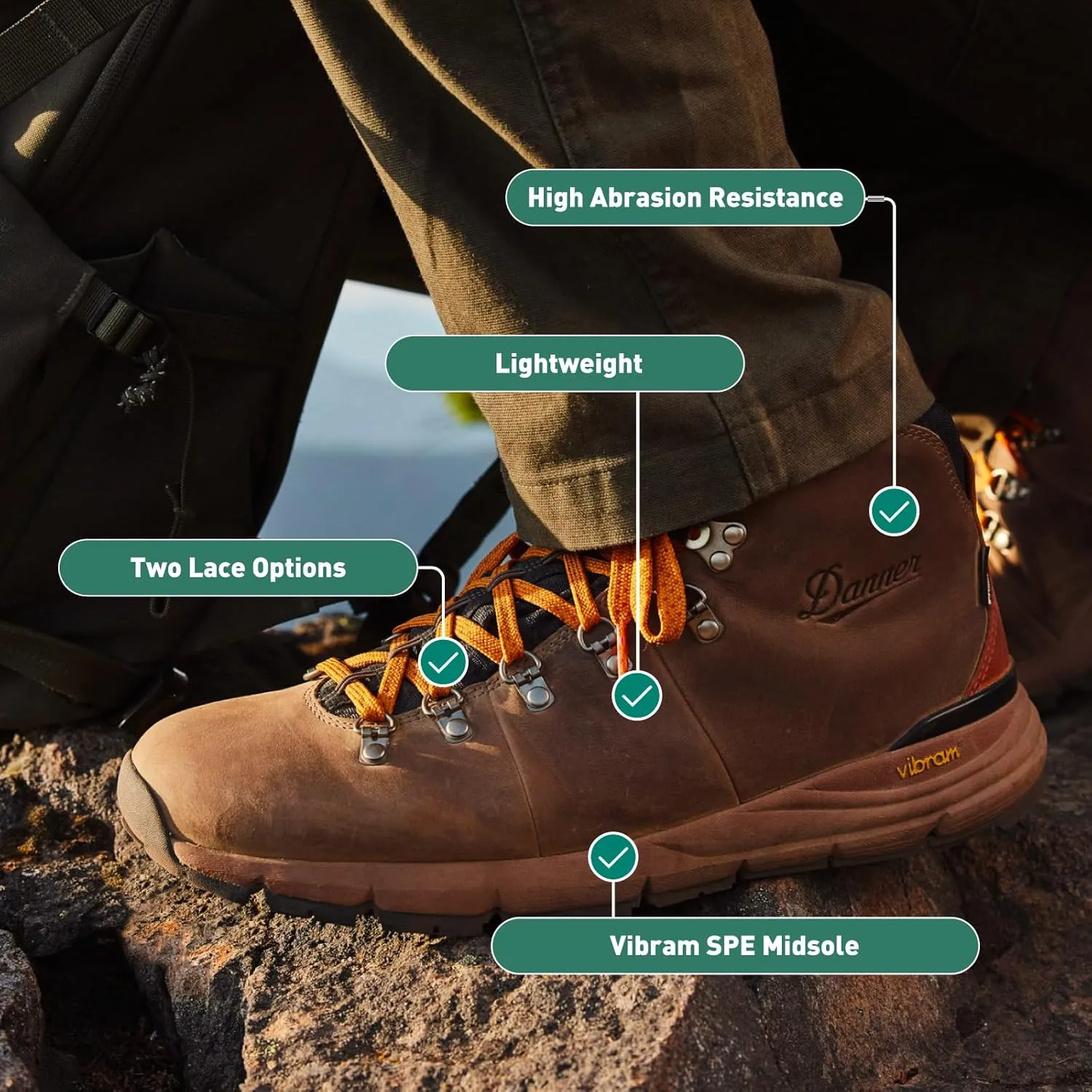 Danner Mountain 600 Waterproof Hiking Boots for Men - Lightweight, Durable Upper, Breathable Lining, Triple-Density Footbed & Vibram Traction Outsole