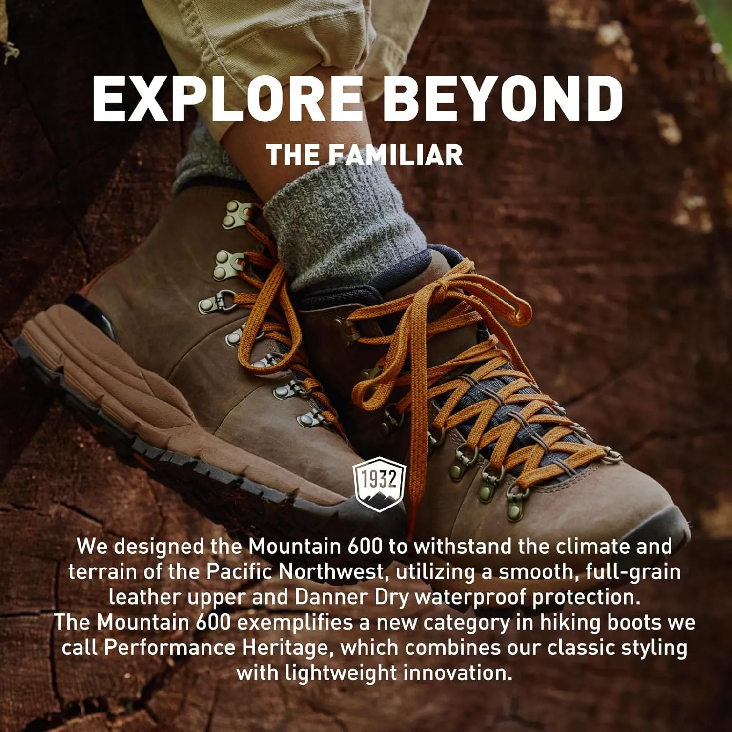 Danner Mountain 600 Waterproof Hiking Boots for Men - Lightweight, Durable Upper, Breathable Lining, Triple-Density Footbed & Vibram Traction Outsole
