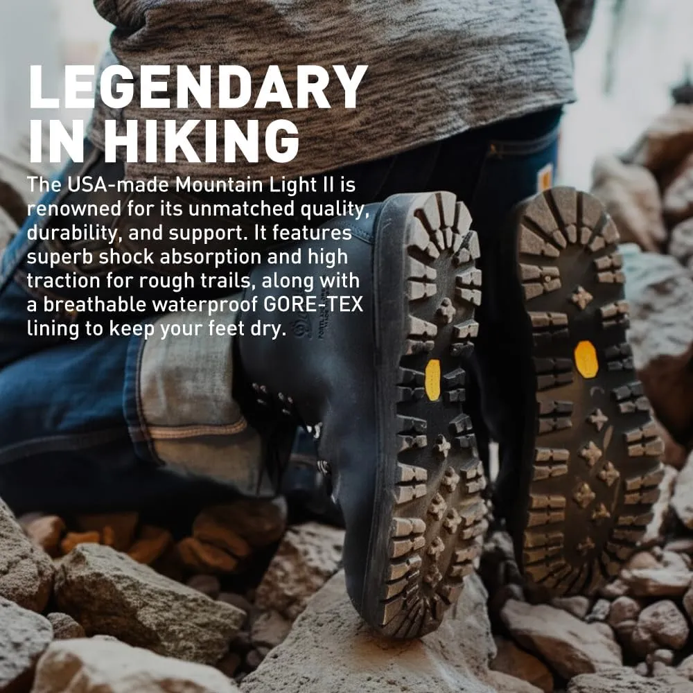 Danner Mountain Light II 5” Gore-Tex Waterproof Hiking Boots for Men with Durable Full-Grain Leather, Breathable Gore-Tex Barrier & Traction Outsole