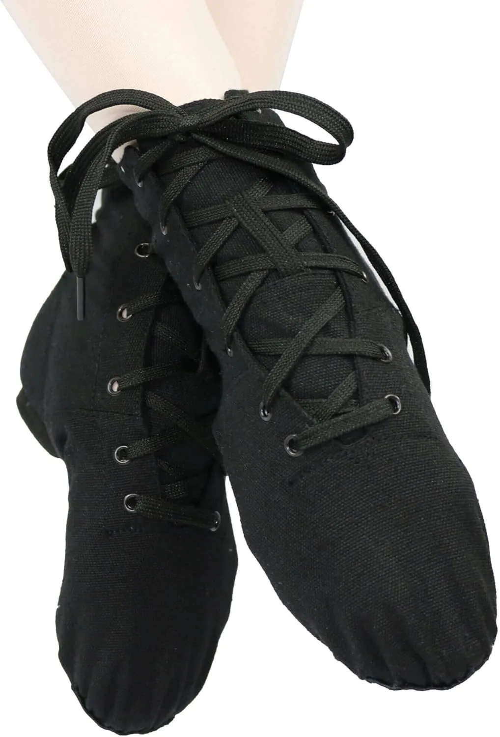 Danzcue Womens Canvas Lace up Jazz Boot Shoes