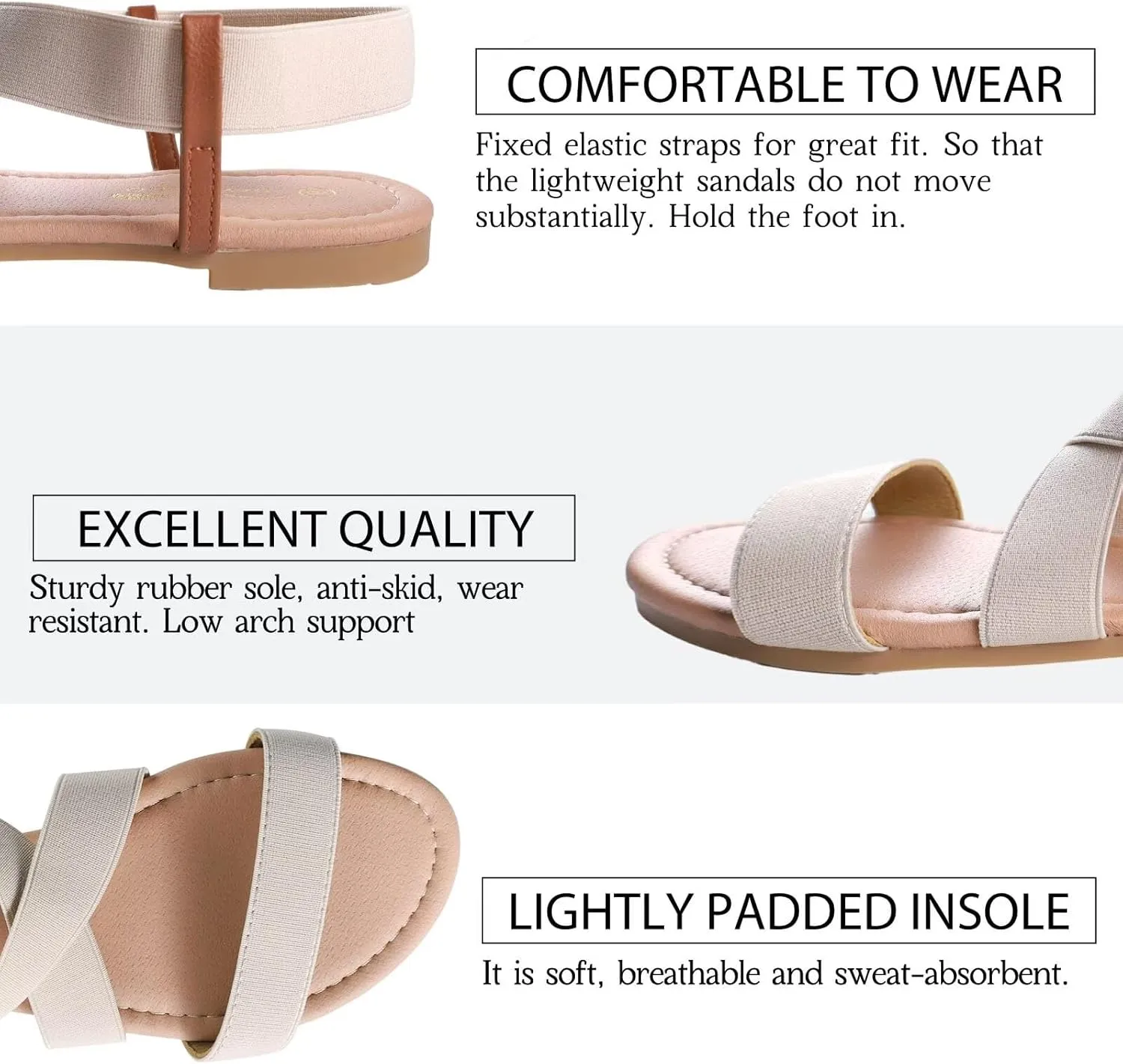 DAYDAYGO Women's Elastic Flat Sandals