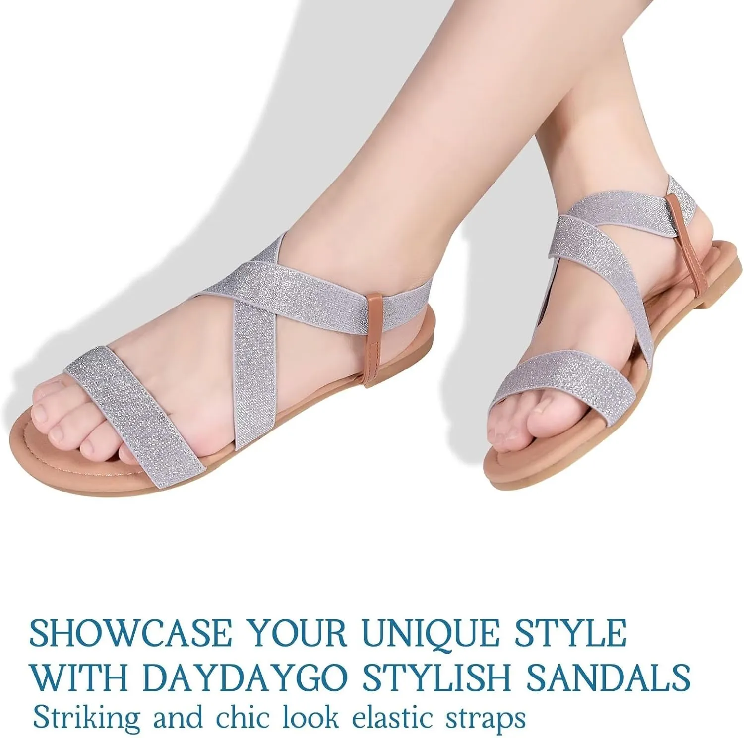 DAYDAYGO Women's Elastic Flat Sandals