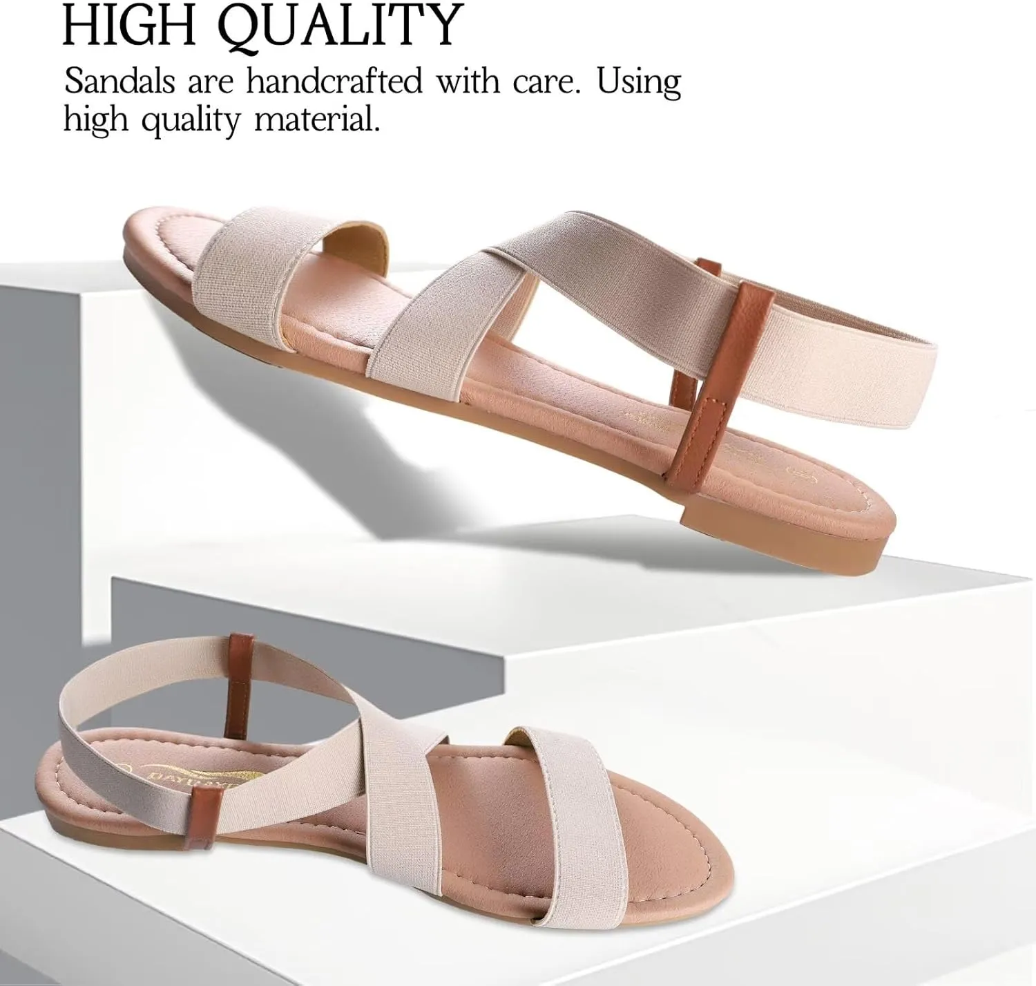 DAYDAYGO Women's Elastic Flat Sandals