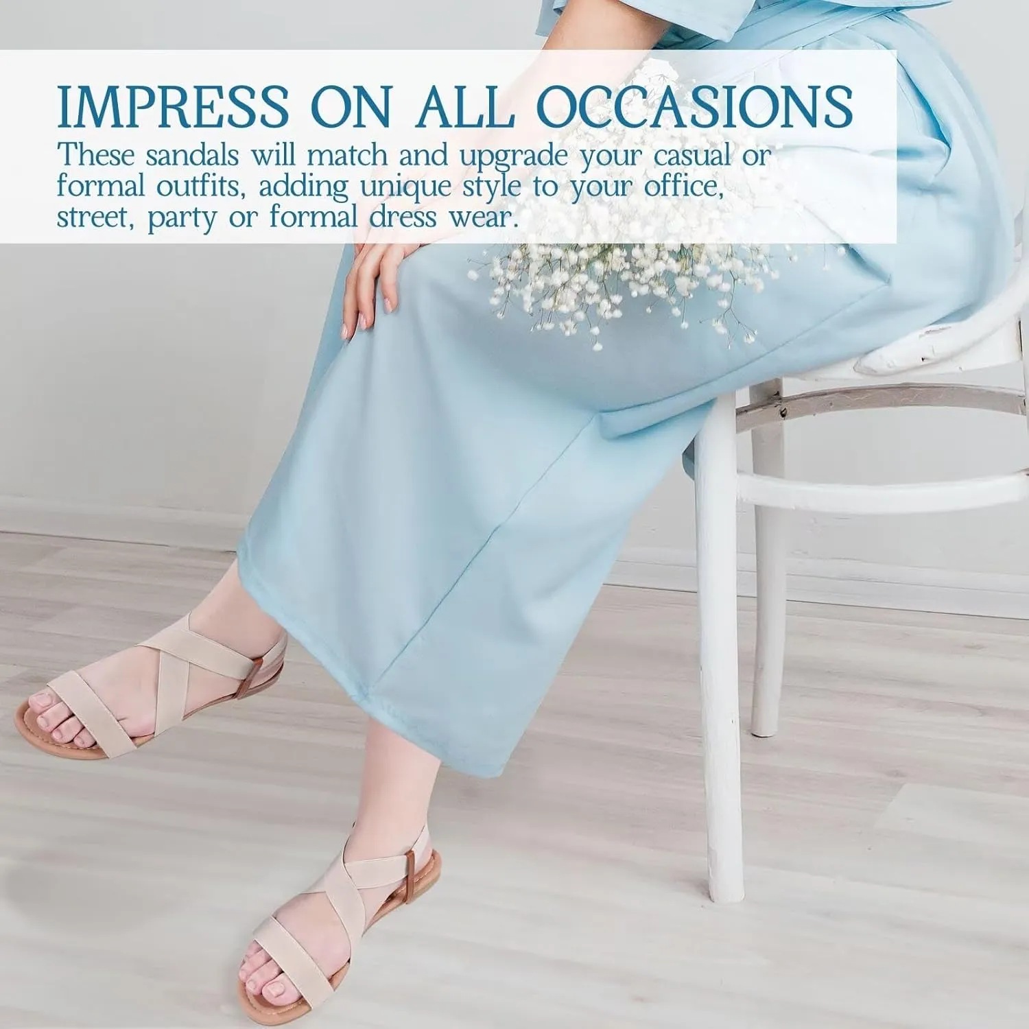 DAYDAYGO Women's Elastic Flat Sandals