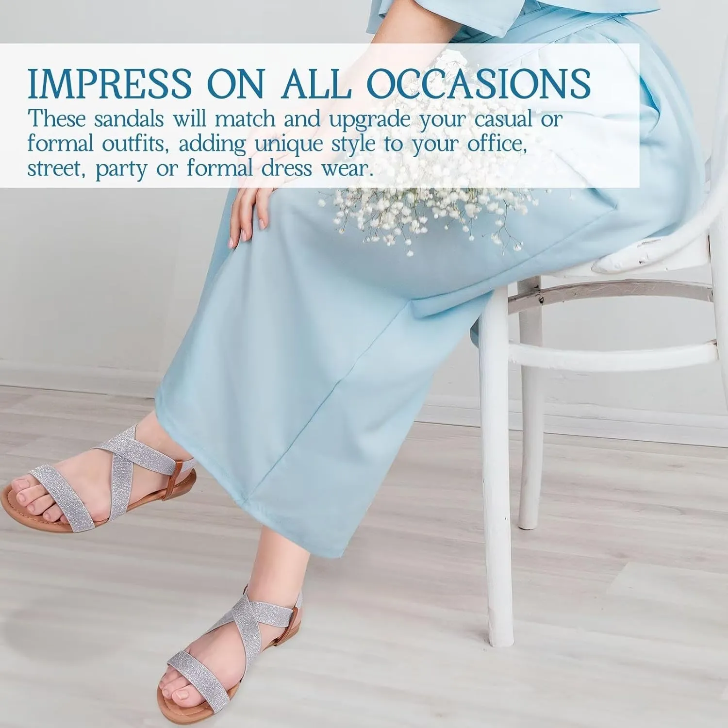 DAYDAYGO Women's Elastic Flat Sandals
