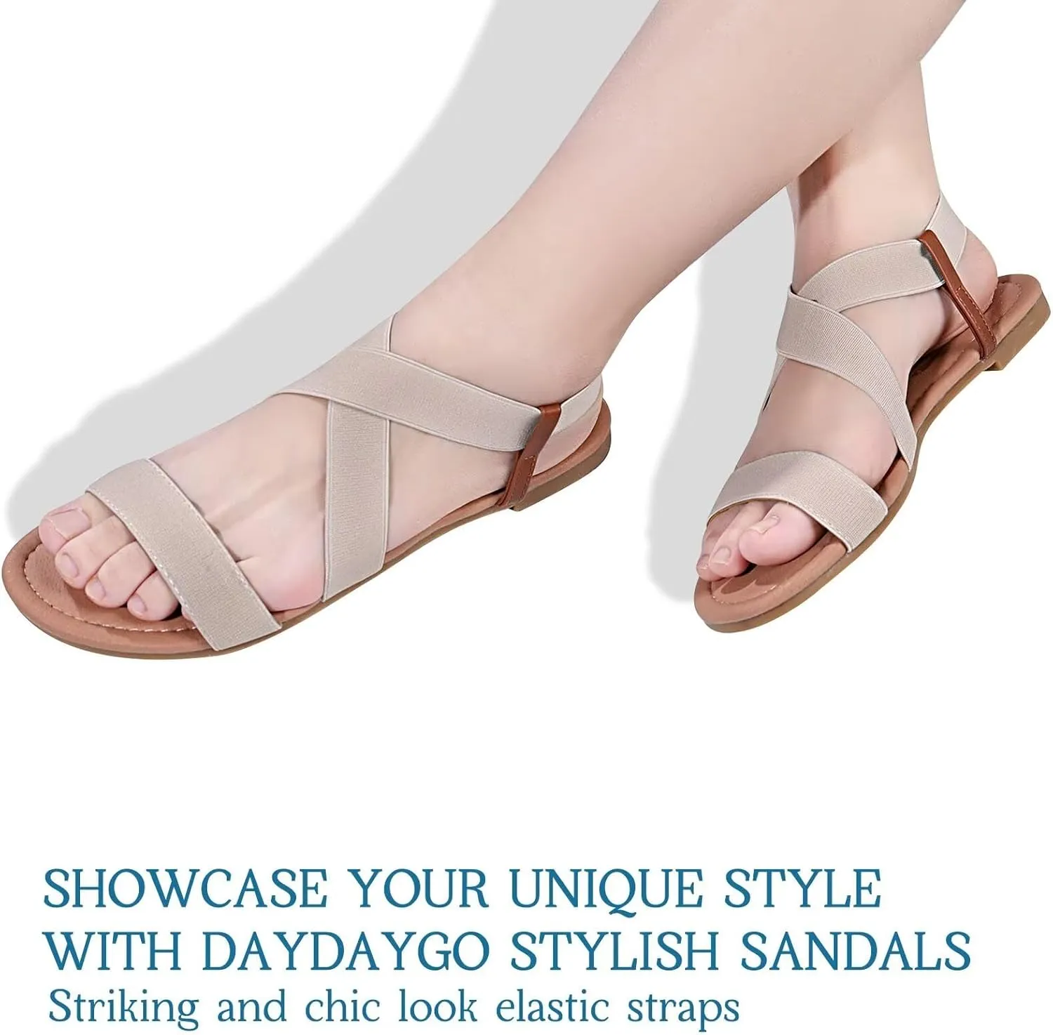 DAYDAYGO Women's Elastic Flat Sandals