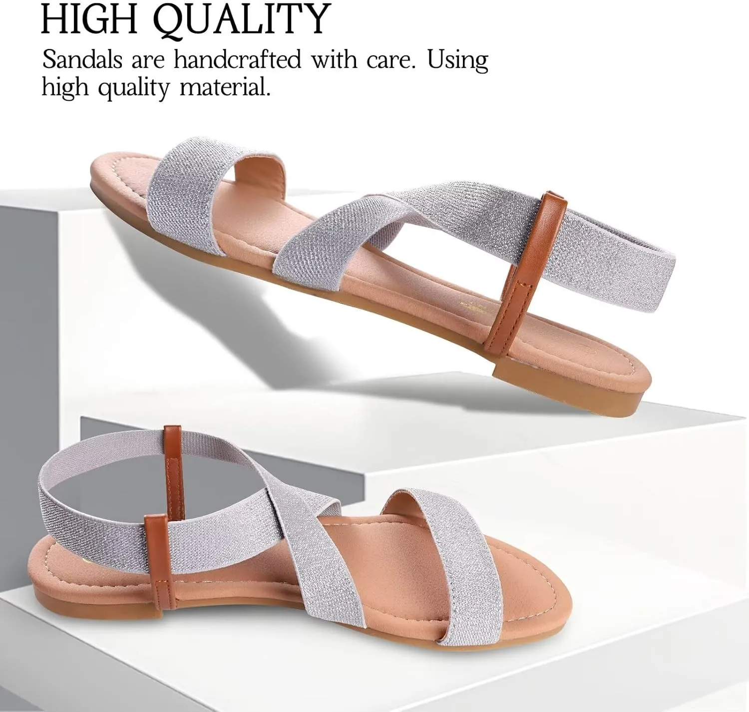 DAYDAYGO Women's Elastic Flat Sandals