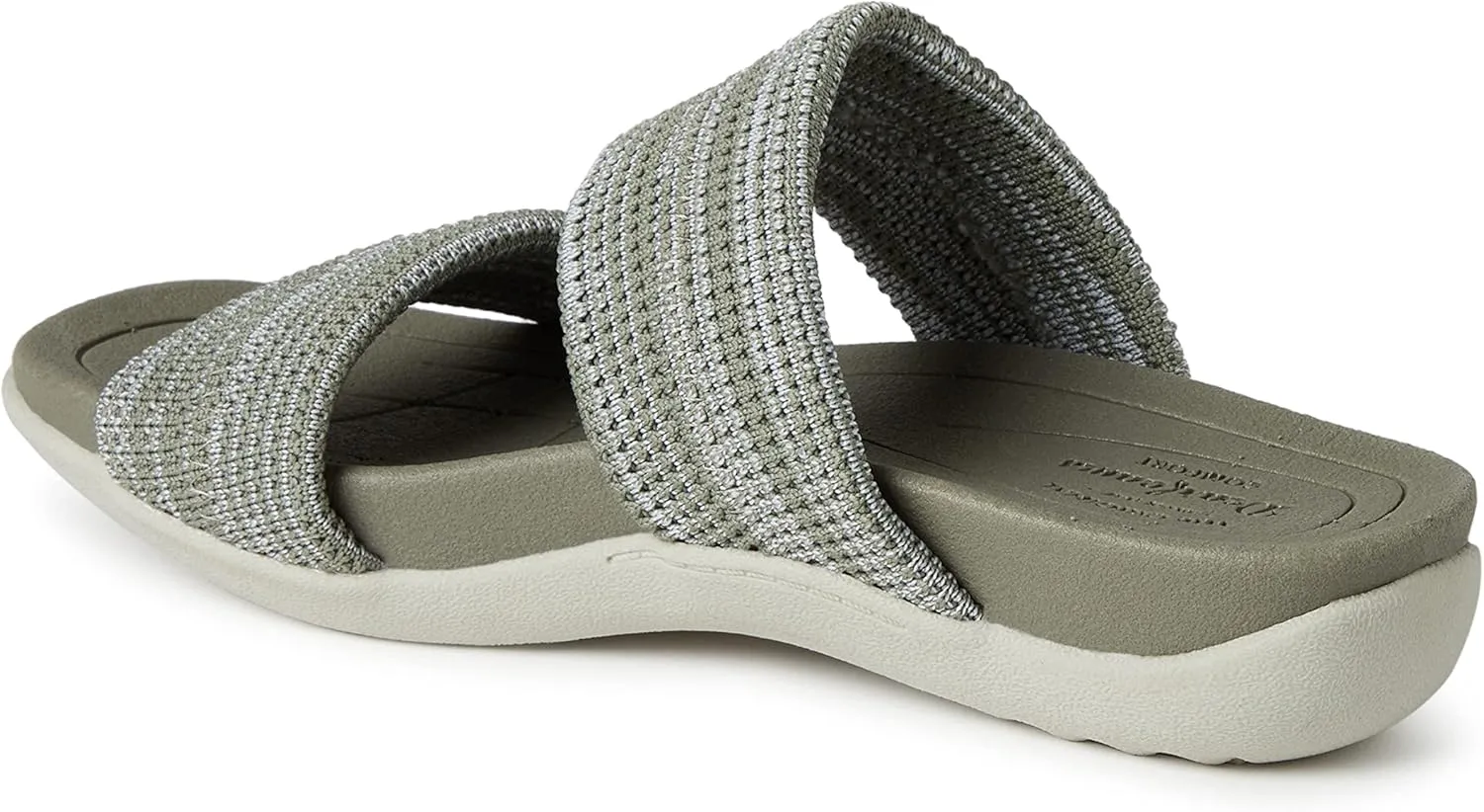 Dearfoams Women's Original Comfort Blair Slip on Double Band Slide Sandal with Arch Support