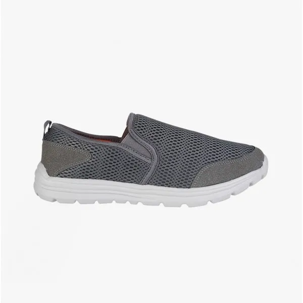 DEK M889F Mens Slip-On Lightweight Mesh Trainers Grey/Orange