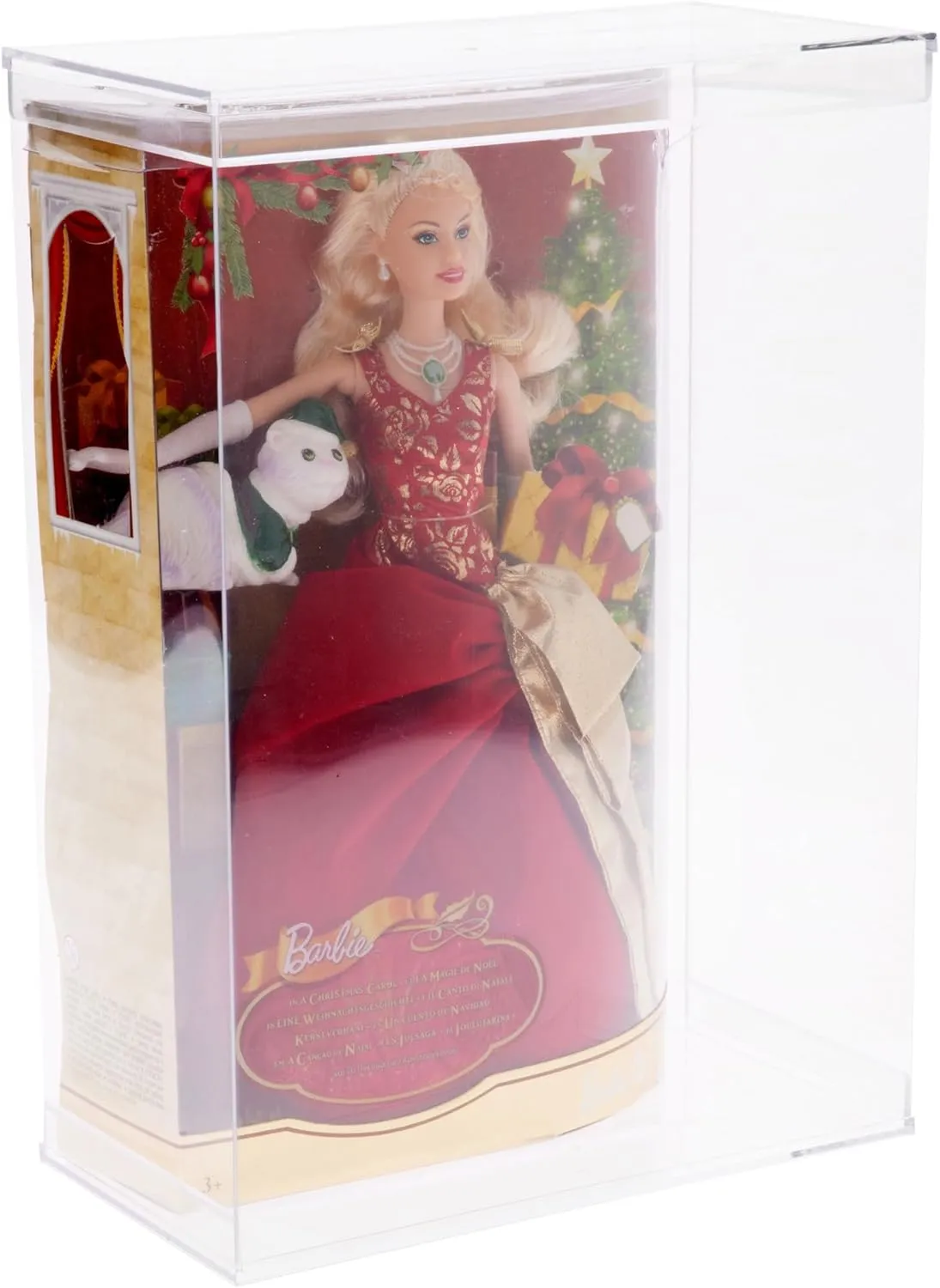 Deluxe Clear Folding Display Case with Acrylic Top and Base for 11-12 inch Dolls or Action Figures, 9.5" W x 5" D x 13" H