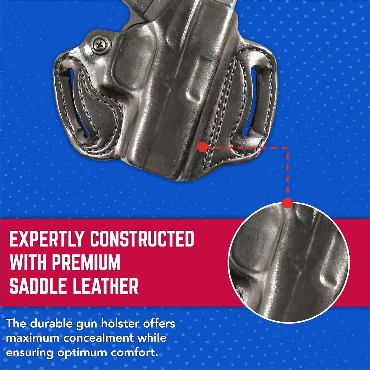 DeSantis Thumb Break Scabbard - OWB Gun Holster for Men and Women, Leather Belt Slide Holster for Pistols, Exact Molding, Secure and Concealable Carry