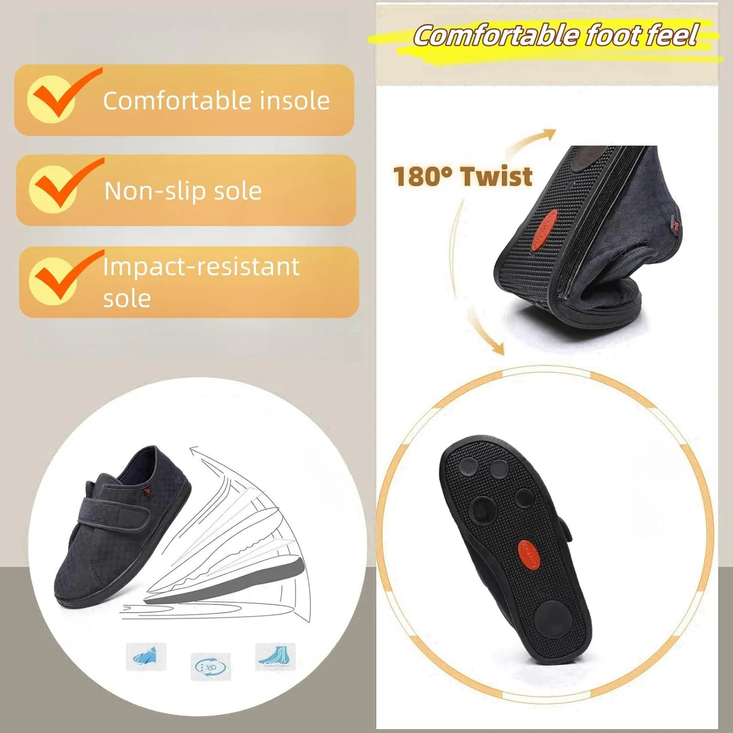 Diabetes Shoes,Expansion Shoes,Plantar Fasciitis,Arthritis,Adjustable Walking Shoes,Elderly Foot Pain Relief,Health Shoes