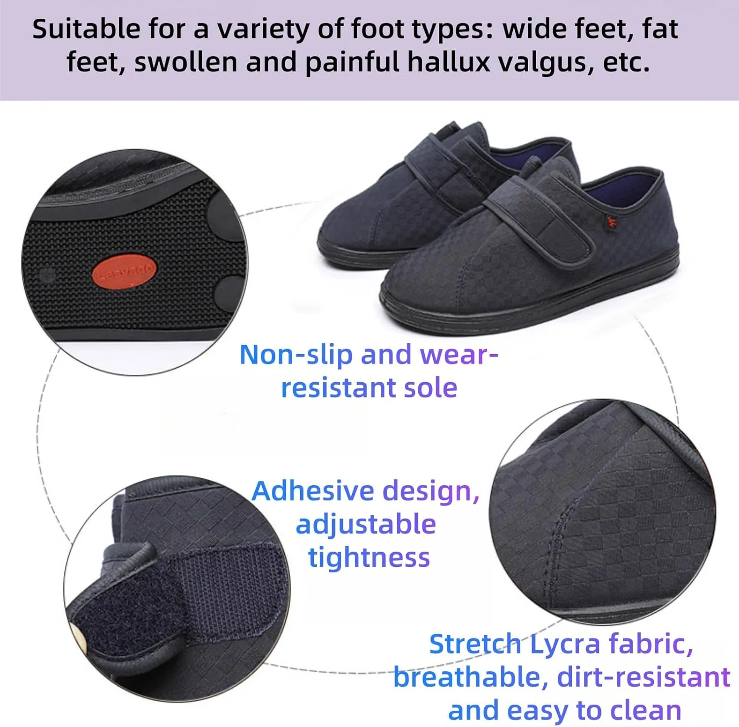 Diabetes Shoes,Expansion Shoes,Plantar Fasciitis,Arthritis,Adjustable Walking Shoes,Elderly Foot Pain Relief,Health Shoes