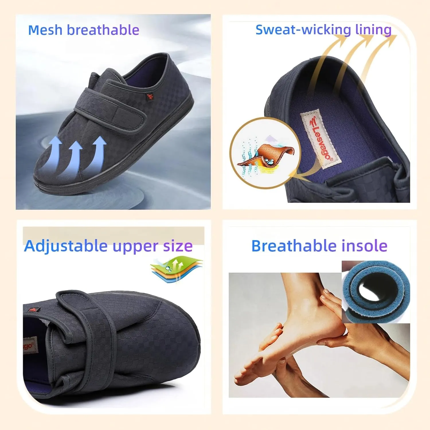 Diabetes Shoes,Expansion Shoes,Plantar Fasciitis,Arthritis,Adjustable Walking Shoes,Elderly Foot Pain Relief,Health Shoes