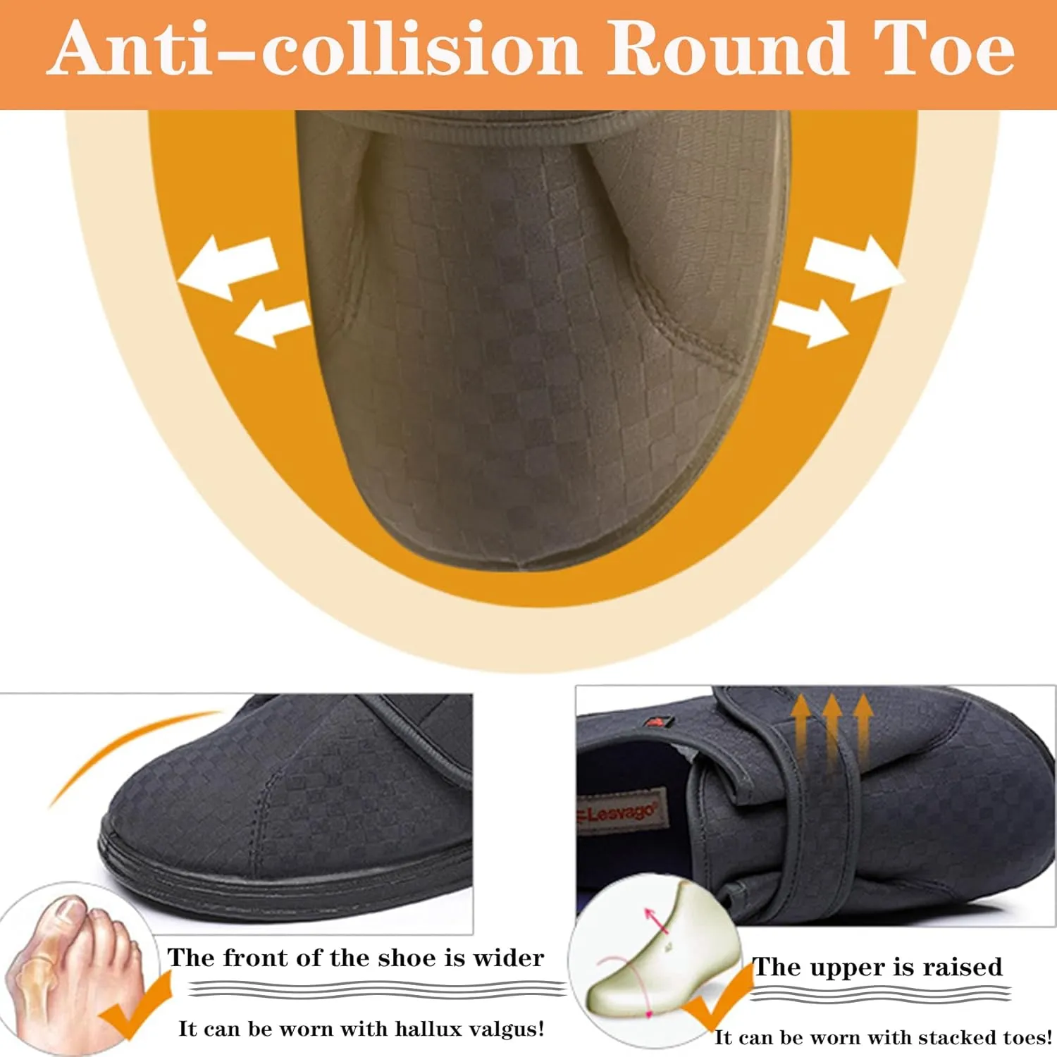 Diabetic Shoes for Edema Plantar Fasciitis Arthritis Swollen Feet Fattening and Widening Elderly Shoes Women