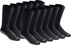 Dickies Men's Dri-Tech Moisture Control Boot-Length Socks, Available in L-XL (6, 12 Pairs)