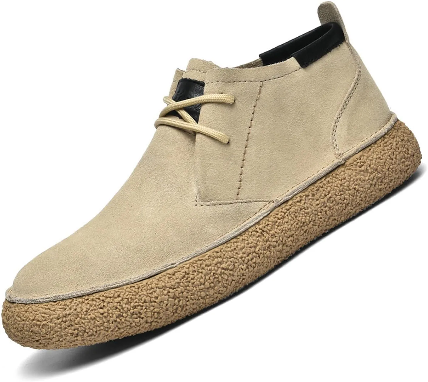 DirraBra Men's Suede Lace Up Desert Chukka Boots Fashion Casual Round Toe Platform Deck Boots Fashion Comfort High-Top Waterproof Hiking Work Boots