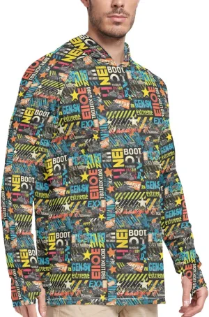 Discord70 Men's Sun Protection Hoodie Long Sleeve UPF 50   Mens Sun Shirts Sun Proof Shirts Rash Guards Mens